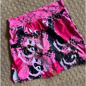 Skort obsession, multi-colored pink, black, white and red, size small